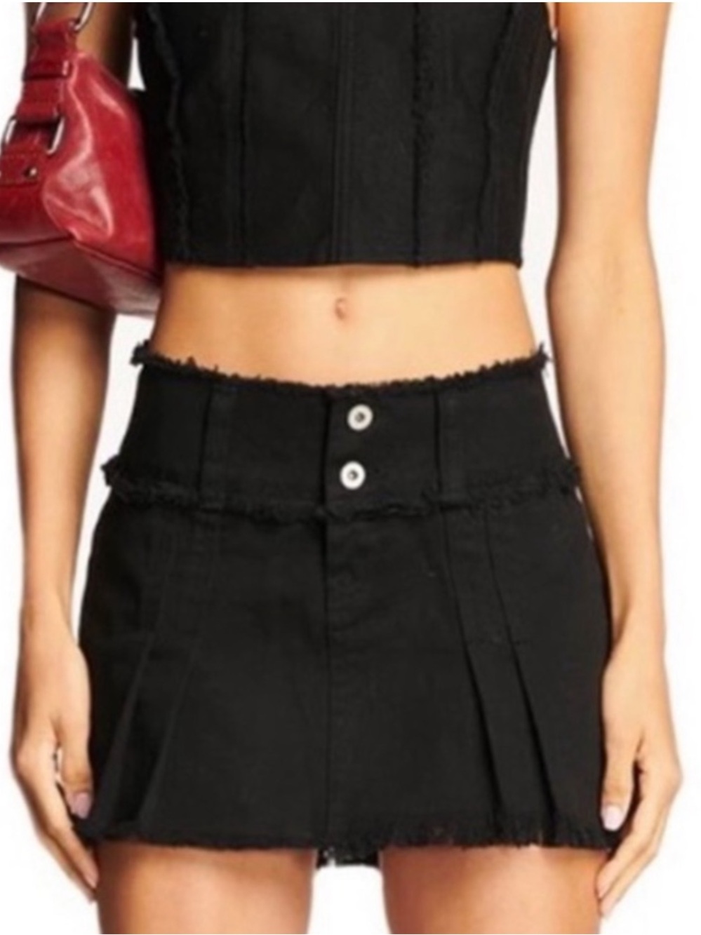 I.AM.GIA Black Skylar Denim Mini Skirt